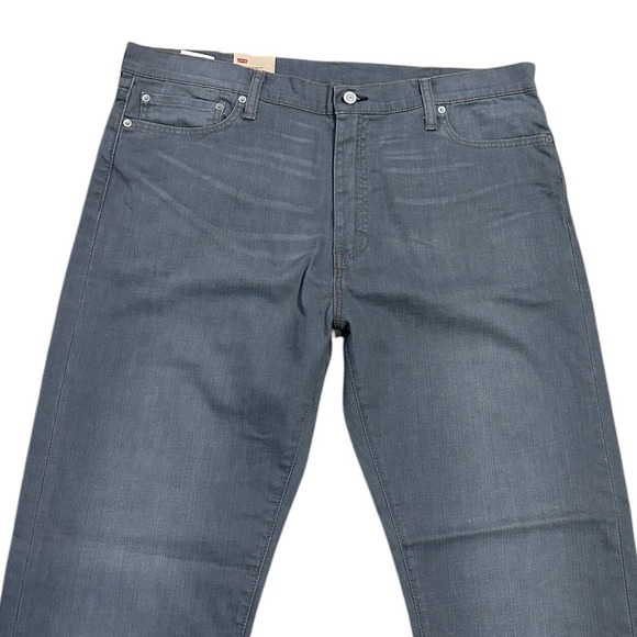 Levis 504 Regular Straight Fit Jeans Men Size 40x30 Gray Stretch NWT - Picture 2 of 12